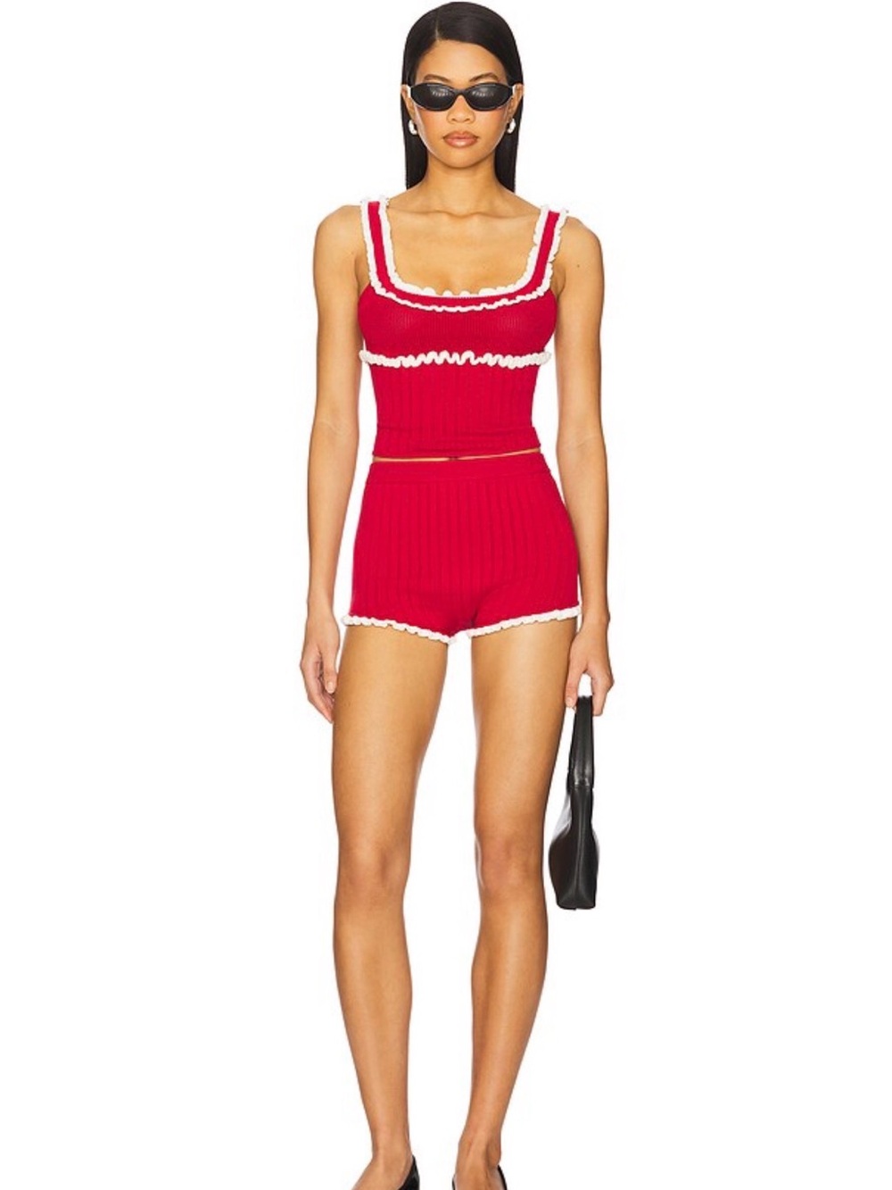 Brielle Shorts in Red & White